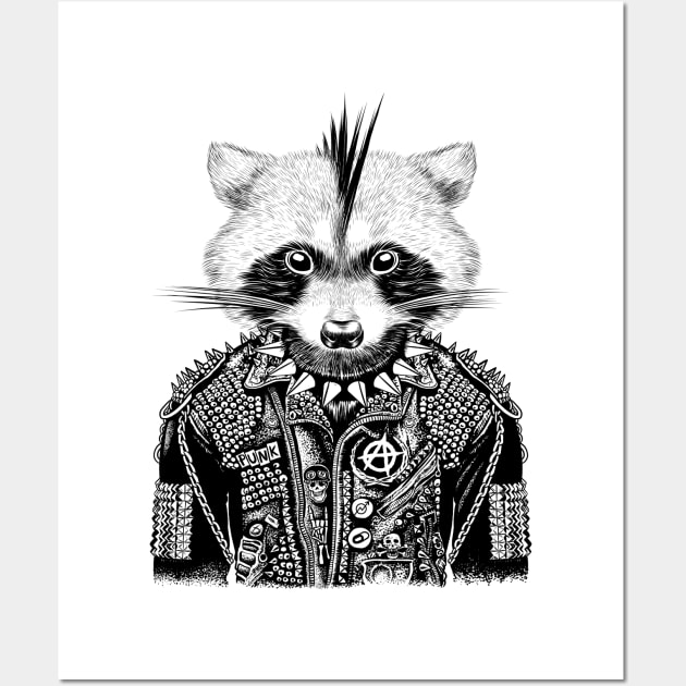 Heavy Metal Raccoon Wall Art by albertocubatas